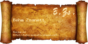 Behm Zsanett névjegykártya