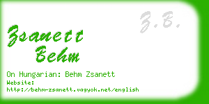 zsanett behm business card
